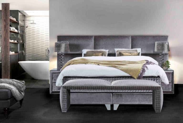 Foto des Serta Boxspringbetts in luxuriösem Schlafzimmer