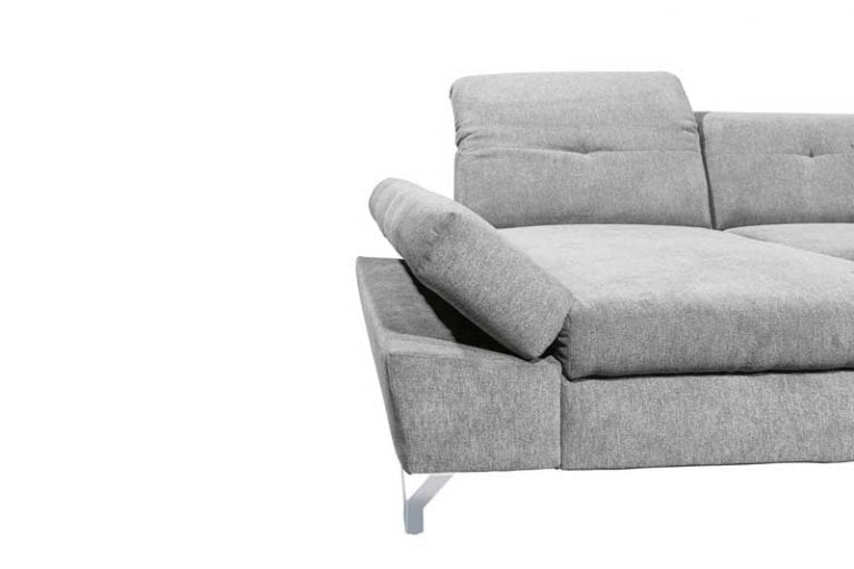 verstellbare Arm- & Kopflehne der Wohnlandschaft Morten in grau