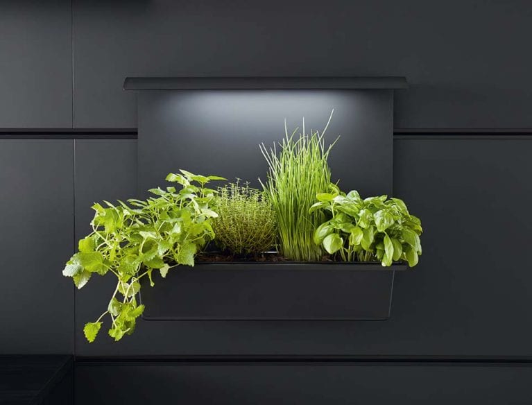 Nischenpanel-System mit einem eingehängten Kräutergarten