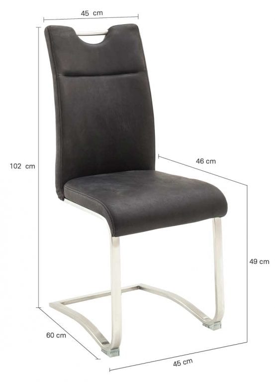 Stuhl Zagreb mit Massangaben