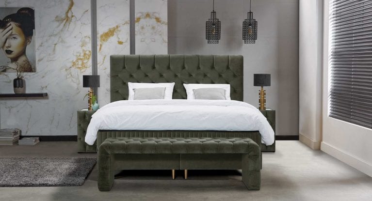 Serta Boxspringbett York in Dunkelgrau