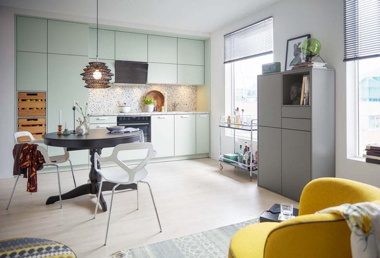 Mintfarbene Contur Küche 54.160