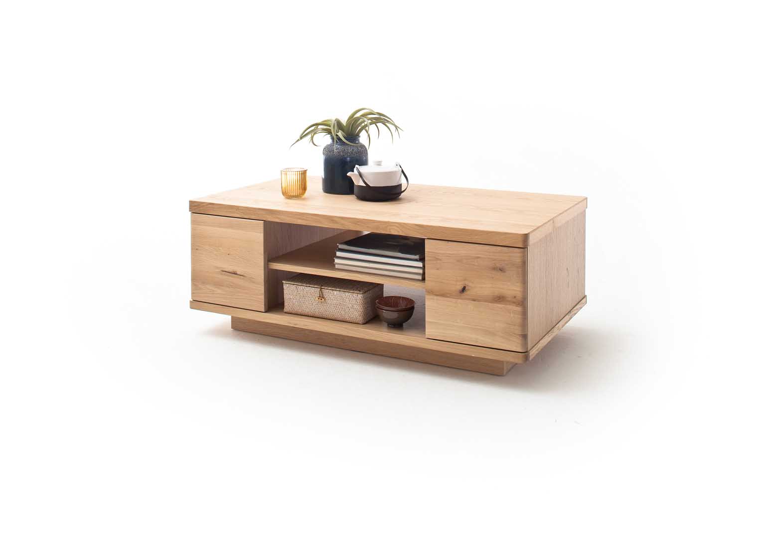 Couchtisch von Wohnwand Barcelona von MCA mit Front aus Balkeneiche bianco geölt