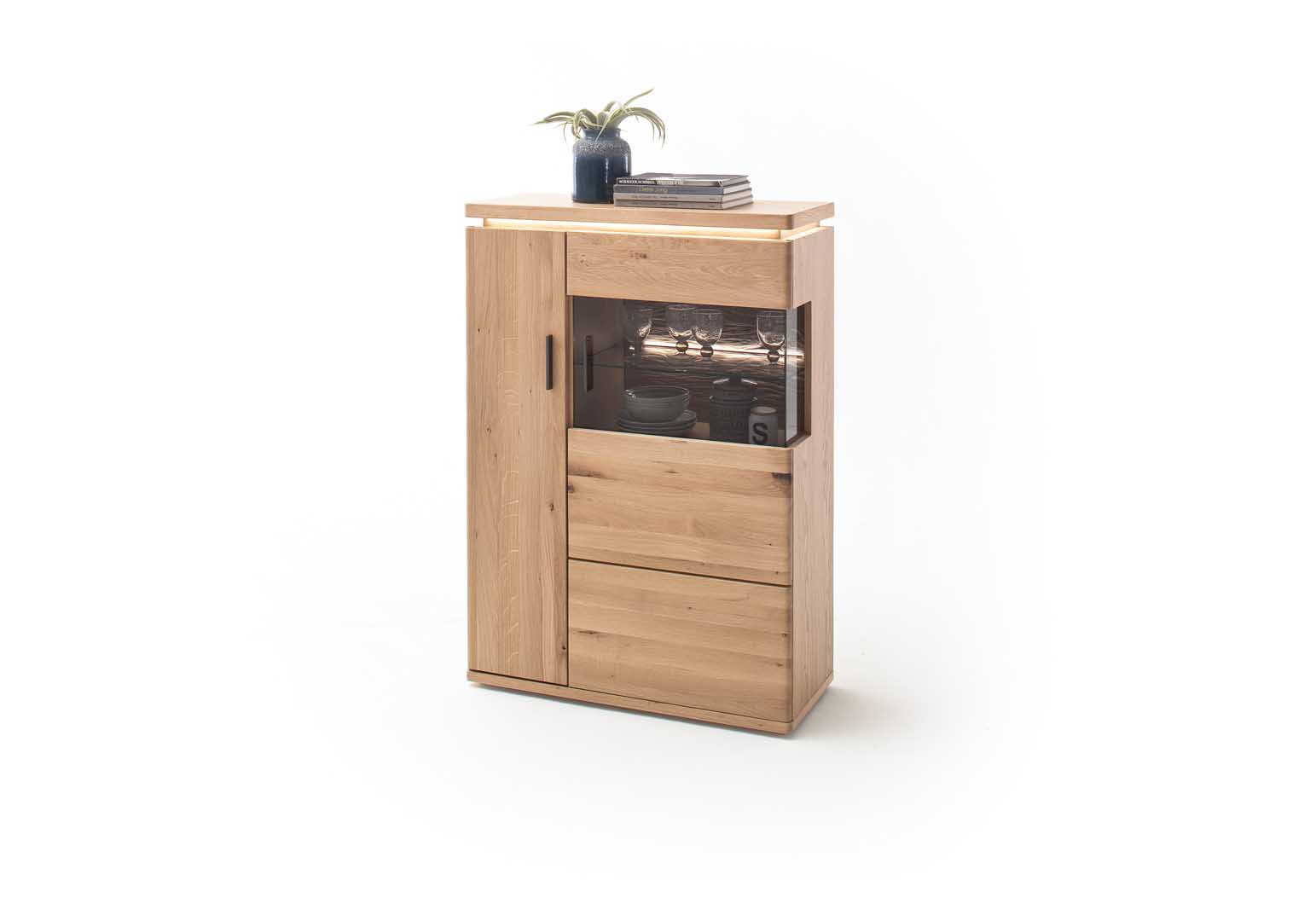 Sideboard von Wohnwand Barcelona von MCA mit Front aus Balkeneiche bianco geölt