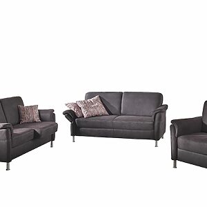 Sofa - 3-Sitzer, Stoff, Anthrazit –