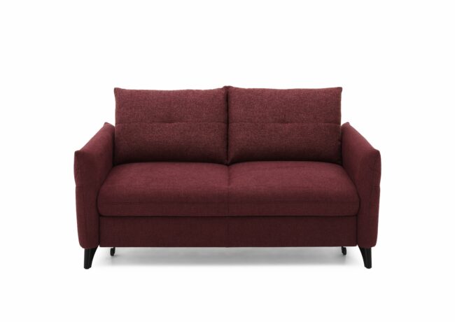 Sofa - 2-Sitzer, Schlaffunktion (manuell), Flachgewebe, Weinrot –