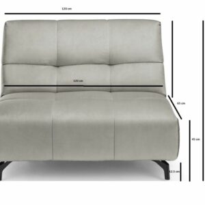 Sofa CAMI - 1,5-Sitzer, Stoff silbergrau –