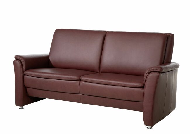 Sofa - 3-Sitzer, Leder, Weinrot –