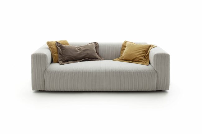 Sofa Laja - 3-Sitzer, Cord, Graubeige –