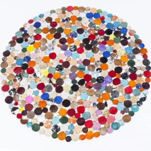 Teppich- D ca. 150 cm, Echtfell, Multicolor –