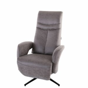 TV-Sessel - Kopfteilverstellung, Relaxfunktion, Stoff, Grau –