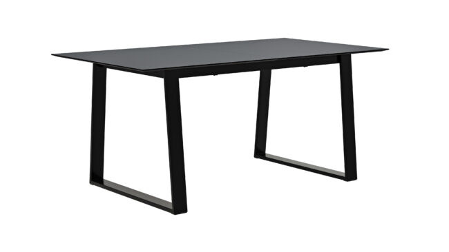 Esstisch Henri - LB ca. 165x90 cm, Tisch ausziehbar mit Synchronauszug), MDF, Schwarz, Platte Anti Schmutz Laminat –