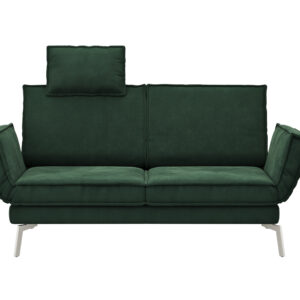 Sofa My - 2-Sitzer mit Rückenlehne/Armlehne verstellbar und Drehsitze, Stoff, Dunkelgrün –