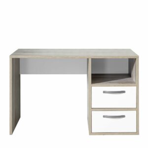 Schreibtisch- LB ca. 125x70 cm, Holz Dekor, Weiß –