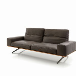 Sofa - 3-Sitzer, Kopfteil/Rückenlehne verstellbar, Leder, Dunkelbraun –
