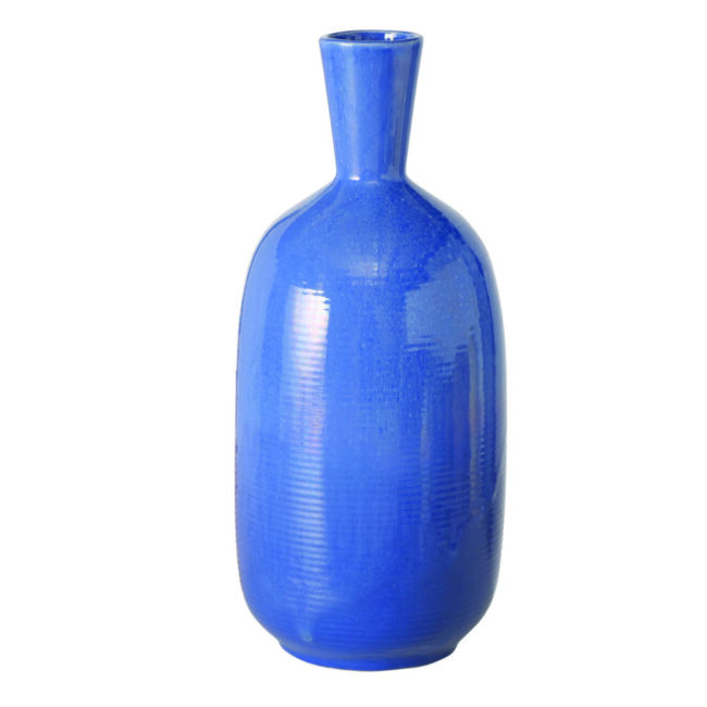 Deko-Vase - LBH ca. 16x16x37 cm, Blau –