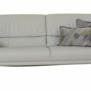 Sofa - 3-Sitzer, Leder, Silbergrau –