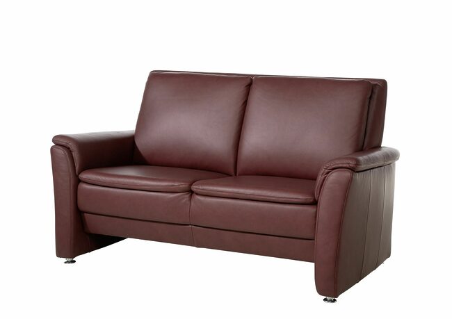Sofa - 2,5-Sitzer, Leder, Weinrot –