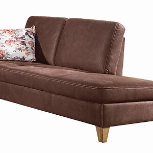 Sofa - Recamiere Links, Stoff, Braun –