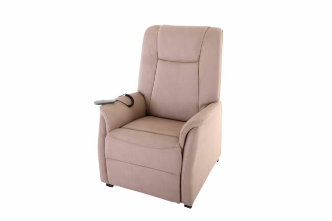 TV-Sessel - Aufstehhilfe, Relaxfunktion, Stoff, Grau-Beige –